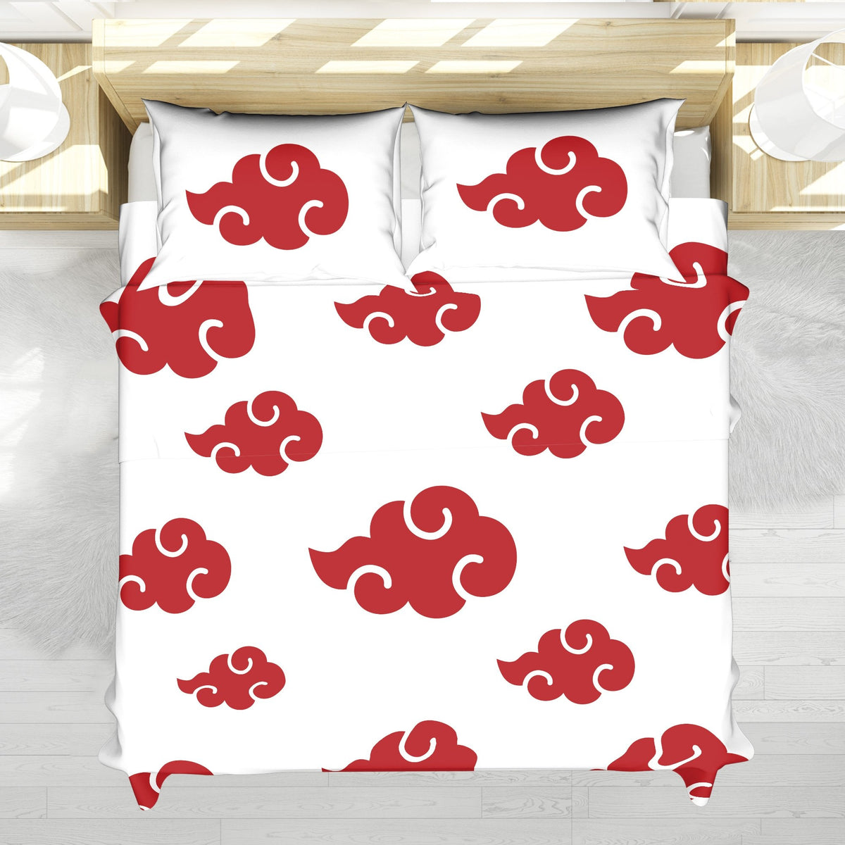 White Akatsuki Naruto  Bedding Set
